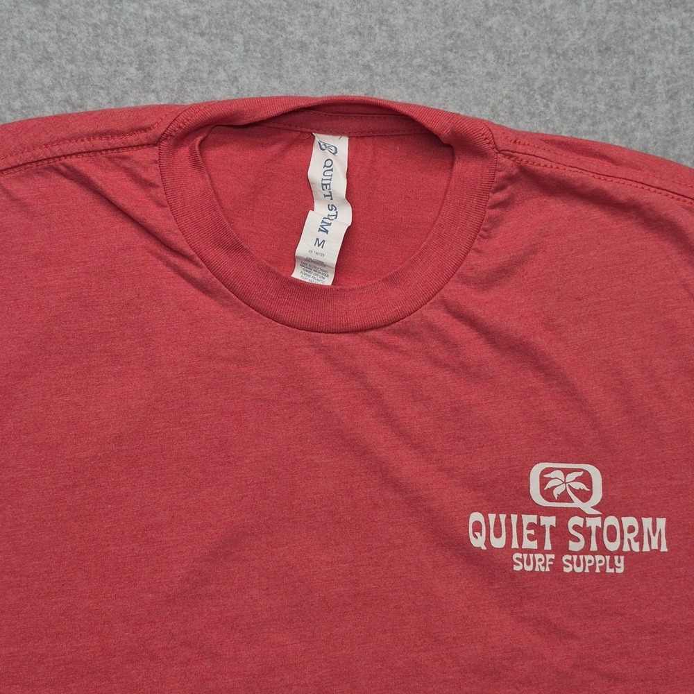 Quiet Storm T-Shirt Mens M Red Heathered Ocean Graphic Logo Surf Supply - Picture 12 of 16
